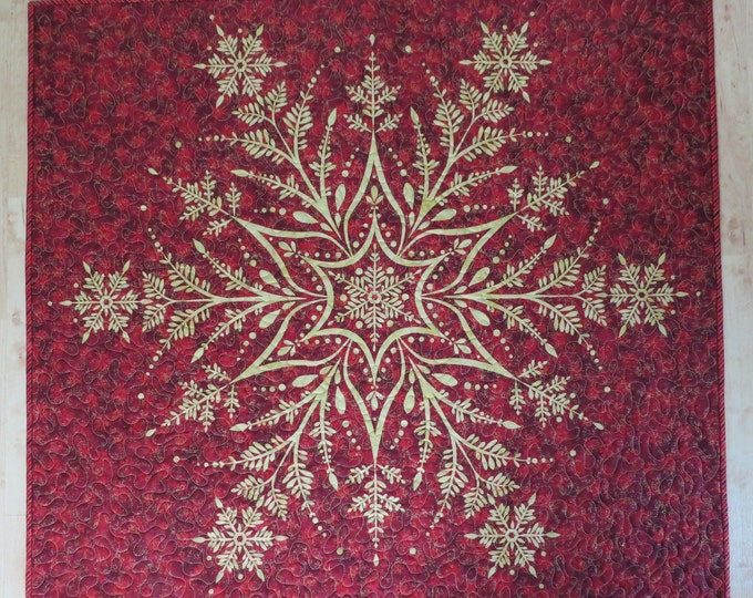 Snowflake Frosty Night Quilted Table Topper NCU0HNH750