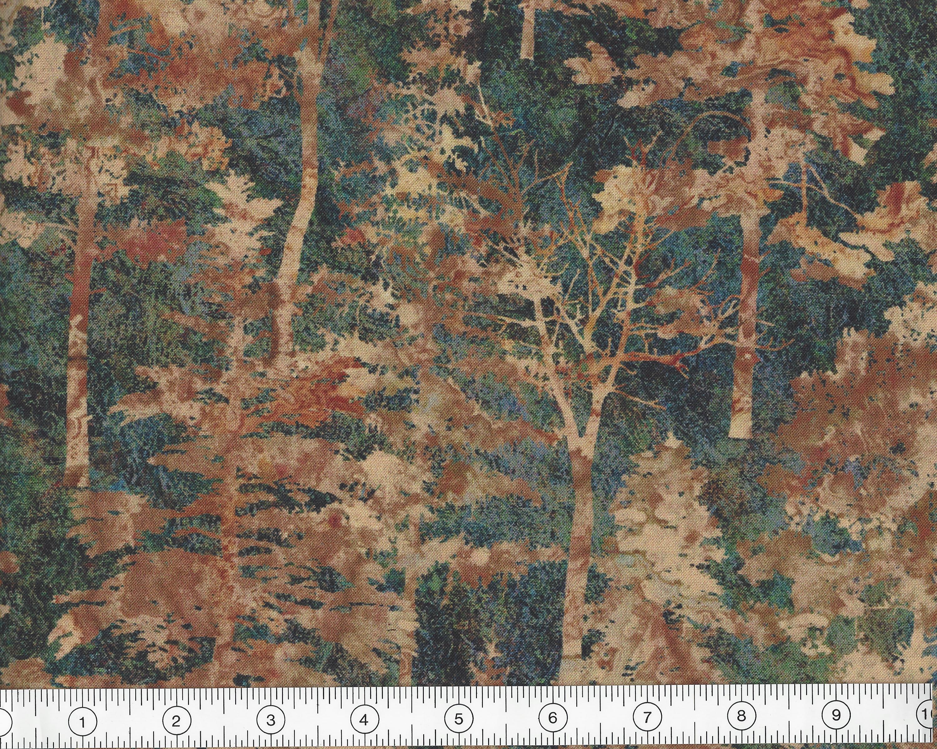 Northcott Rooted, Cotton Quilt Fabric by the Yard, Teal Trees