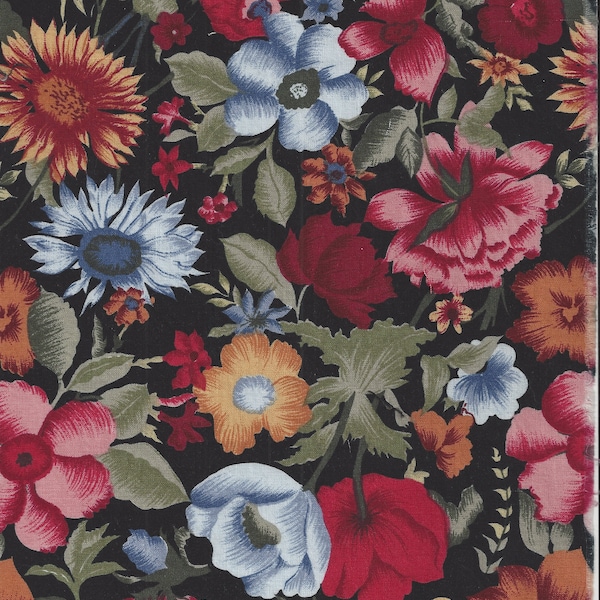 Floral Calico 9.5-inch remnant Cotton Quilt Fabric, South Sea Imports