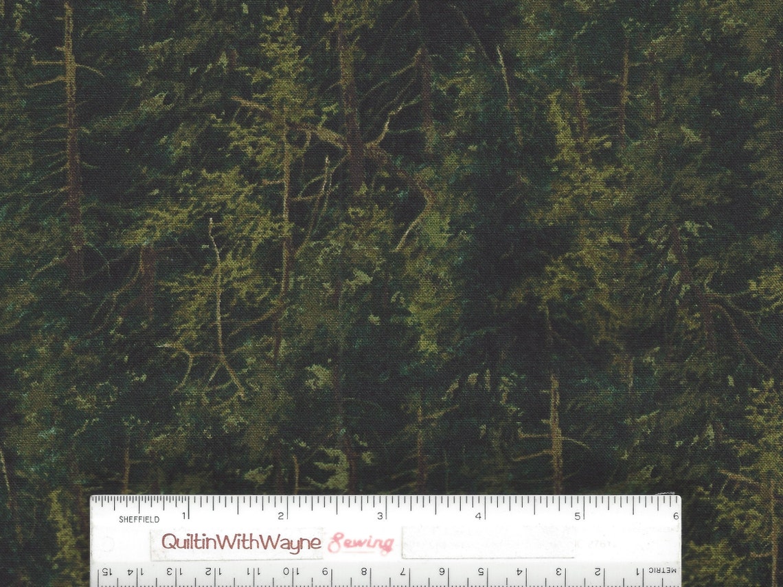 Naturescapes Dark Green Cotton Quilt Fabric by the Yard Etsy