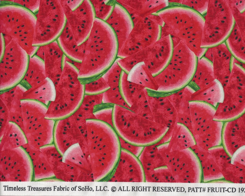 Watermelon Slices Cotton Quilt Fabric by the Yard, Timeless Treasures ...