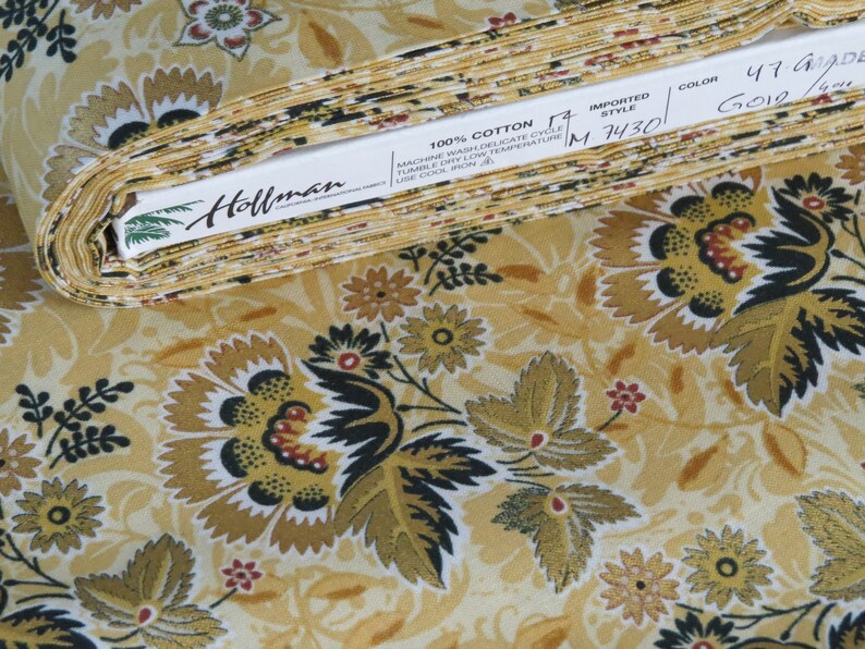 Moonlight Peacock M743047 Gold Metallic Cotton Quilt Fabric Etsy