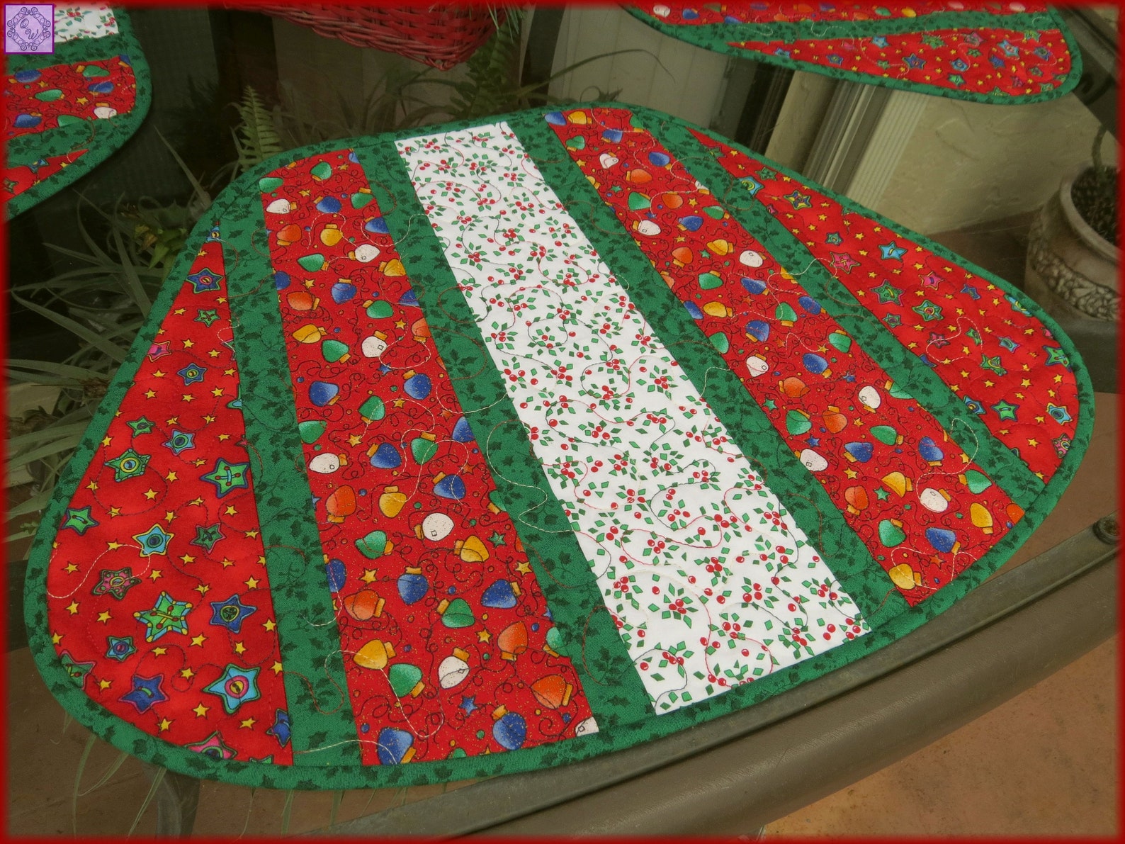 Wedge Placemats Quilted 13.5x19inch Set of 2 Christmas Lights Etsy