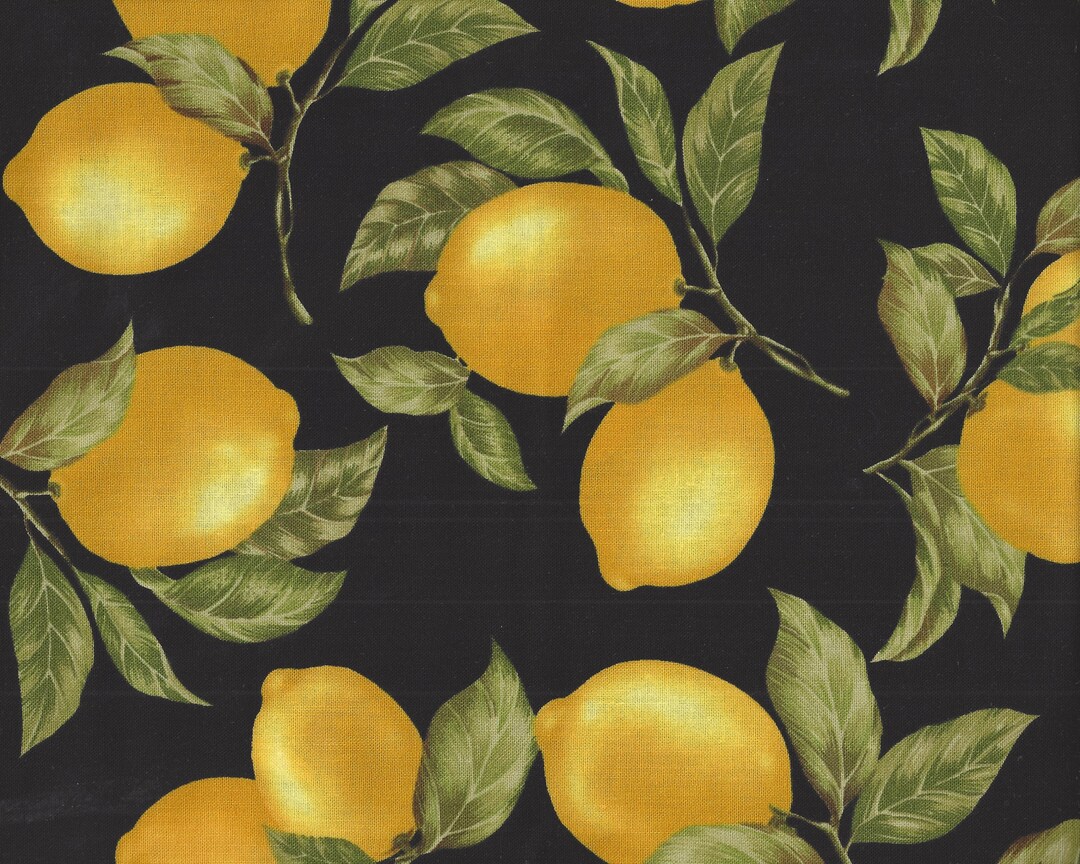 Lemons Cotton Quilt Fabric by the Yard, Timeless Treasures Fruit C-2321 ...