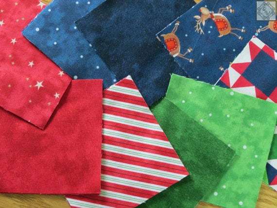 Northcott Santa Stop Here, 48 Precut 5x5-inch Cotton Quilt Fabric Chip Charm Pack