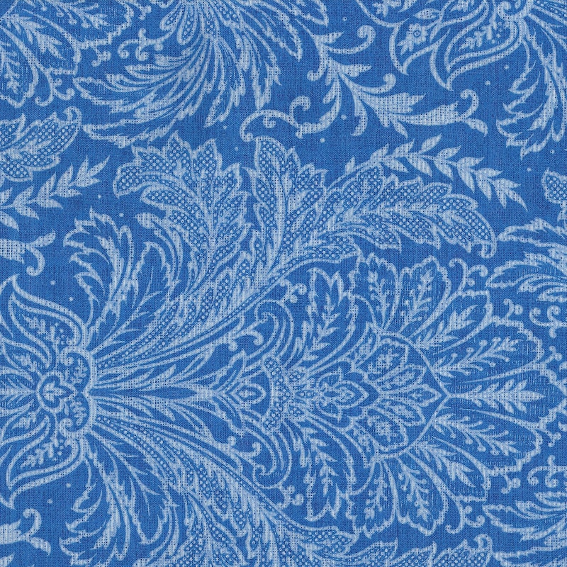 Blue Damask Fabric - Etsy