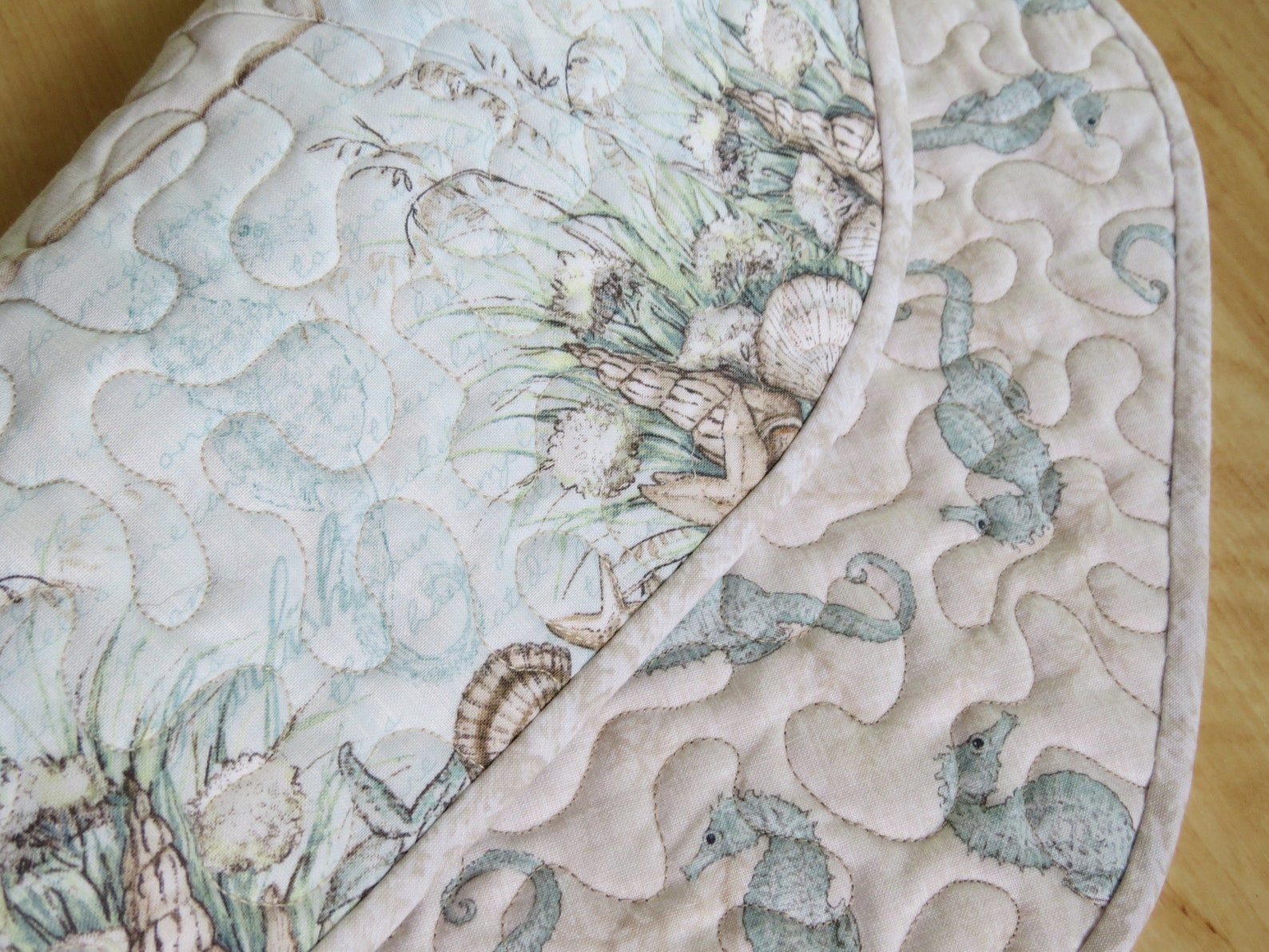 Quilted Table Topper Placemat 16x17.25inch Coastal Wishes Etsy