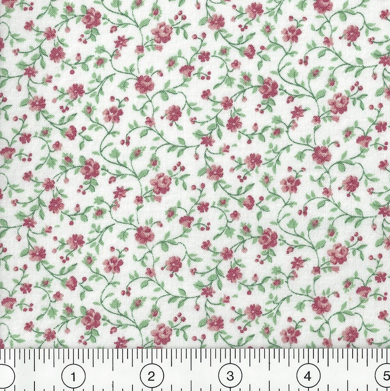 Remnant 8inch Cotton Quilt Fabric Calico Pink Roses Etsy