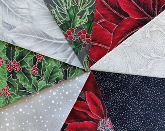 Hoffman Christmas 5x5-inch 32 Precuts Cotton Quilt Fabrics 16