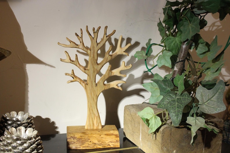 Handmade Tree Wooden Jewelry Tree Stand Jewellery Organizer Jewelry Necklace Ring Earring Holder Jewelry stand tree Necklace holder tree image 10