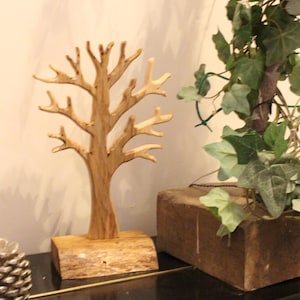 Handmade Tree Wooden Jewelry Tree Stand Jewellery Organizer Jewelry Necklace Ring Earring Holder Jewelry stand tree Necklace holder tree image 8