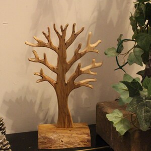 Handmade Tree Wooden Jewelry Tree Stand Jewellery Organizer Jewelry Necklace Ring Earring Holder Jewelry stand tree Necklace holder tree image 2