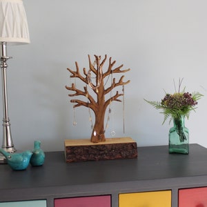 Handmade Tree Wooden Jewelry Tree Stand Jewellery Organizer Jewelry Necklace Ring Earring Holder Jewelry stand tree Necklace holder tree image 3
