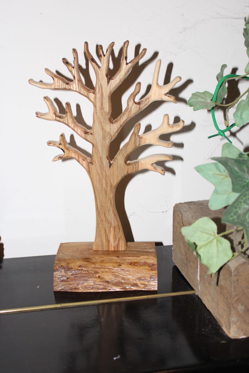 Handmade Tree Wooden Jewelry Tree Stand Jewellery Organizer Jewelry Necklace Ring Earring Holder Jewelry stand tree Necklace holder tree image 9