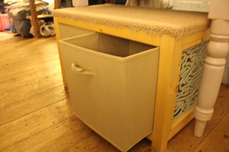 Storage Bench With Cushion, Wooden Entryway Bench With Drawers, Modern