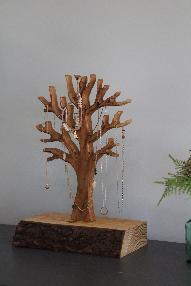 Handmade Tree Wooden Jewelry Tree Stand Jewellery Organizer Etsy