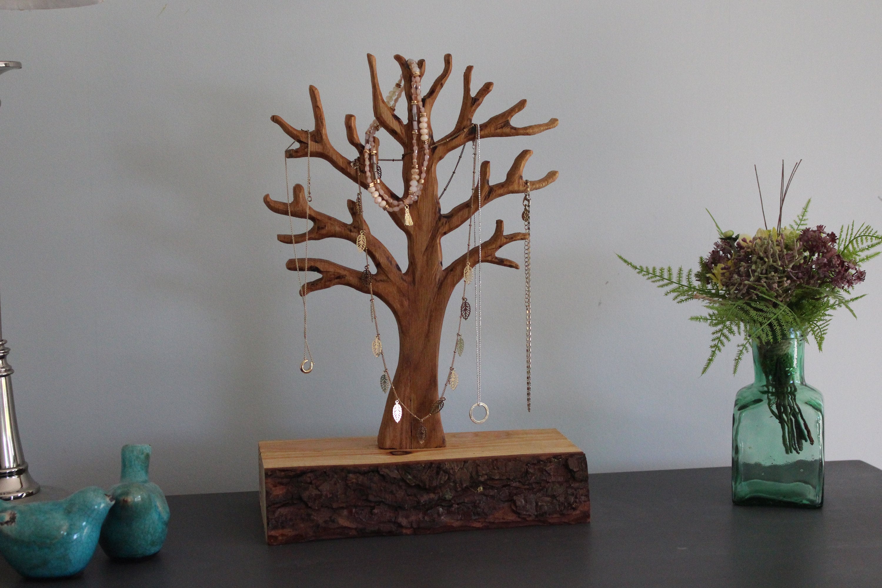 Wooden Jewelry Organizer Cactus, Jewelry Tree, Earring Holder