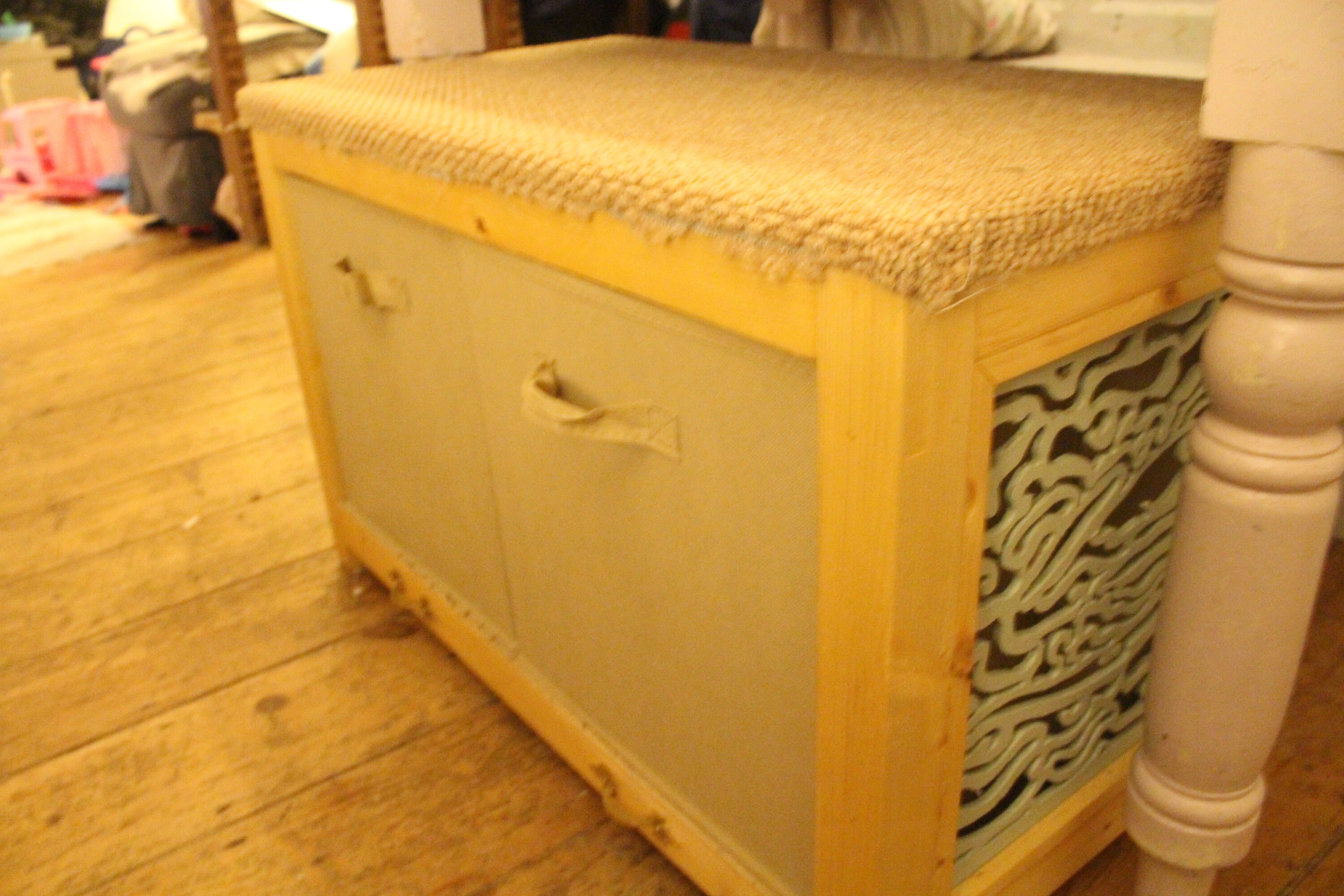 Storage Bench With Cushion Wooden Entryway Bench With Etsy UK