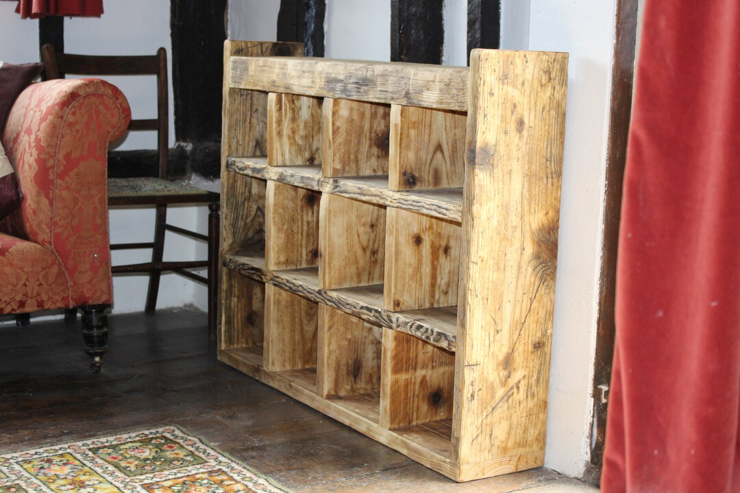 Wood Storage Unit With Boxes, Display Unit for Thimbles, Handmade
