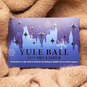 Ticket Yule Ball (Weihnachtsball) mit Silbereffektfolie | Potterhead