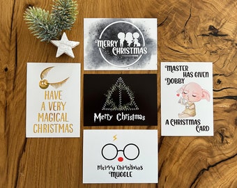 Carte postale de Noël Potterhead (Set & Single)