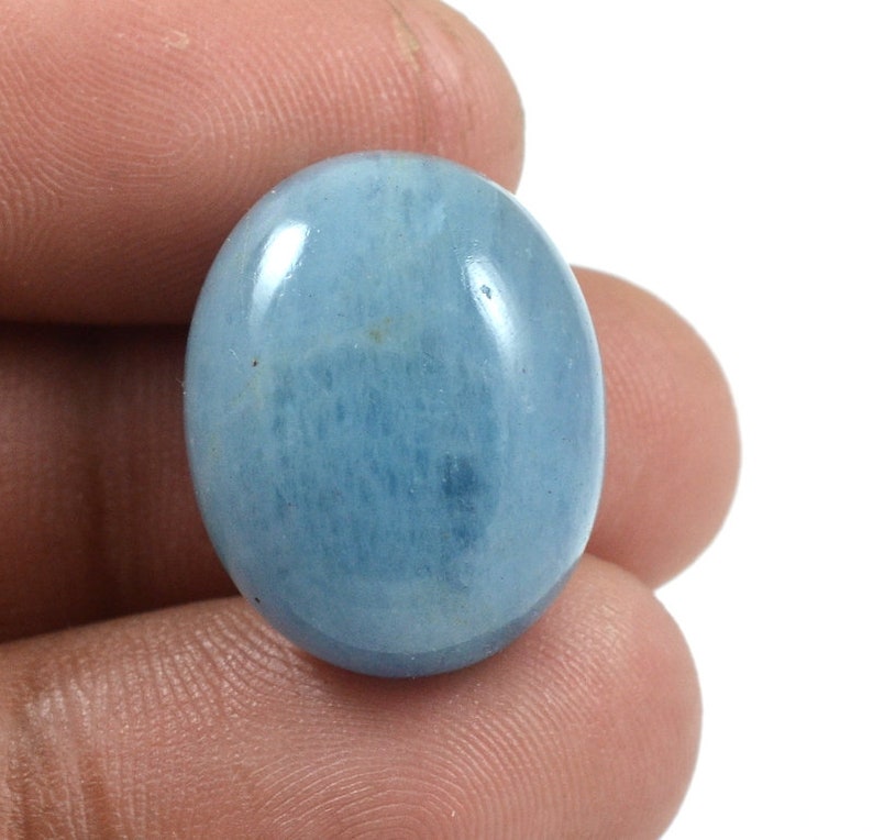 AQUAMARINE GEMSTONE 30.60 ct Smooth Cabochon Oval Shape Natural Aquamarine Loose Gemstone Pendant Size Gemstone 22x18x10 mm