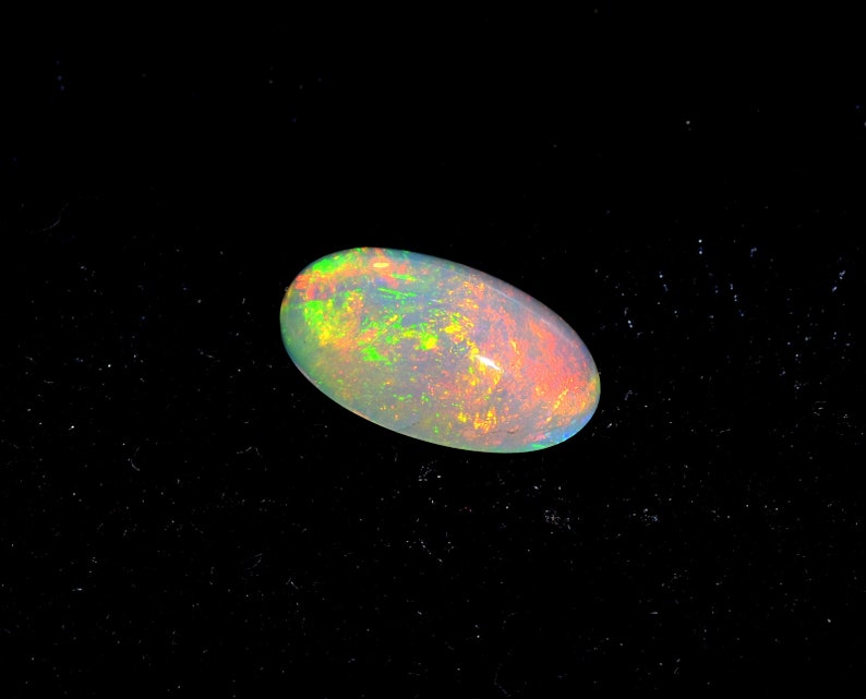 Rare Fire Opal Cabochon Loose Gemstone Natural Multi Fire Ethiopian Opal Gemstone Oval Shape Ring Size Gemstone 14x8x5 MM 2.70 Carat