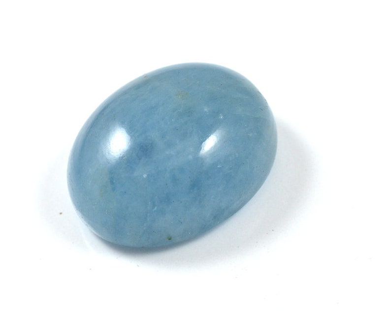 AQUAMARINE GEMSTONE 30.60 ct Smooth Cabochon Oval Shape Natural Aquamarine Loose Gemstone Pendant Size Gemstone 22x18x10 mm