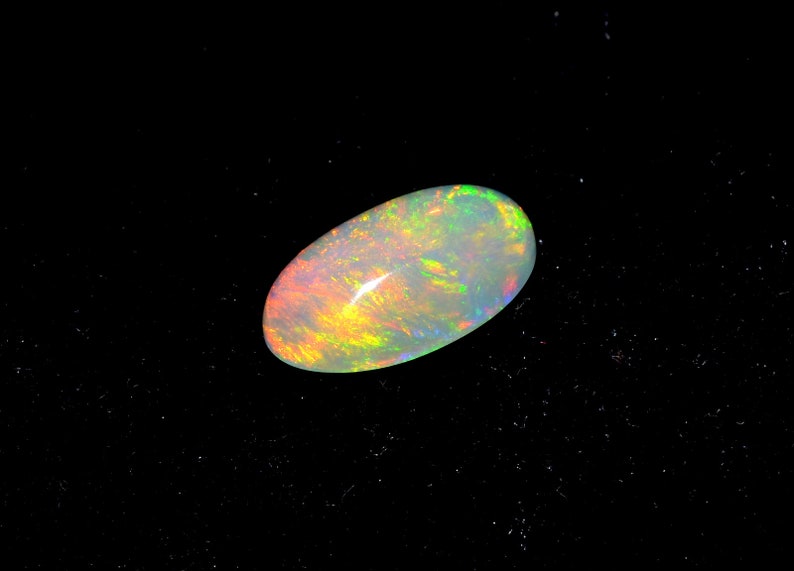 Rare Fire Opal Cabochon Loose Gemstone Natural Multi Fire Ethiopian Opal Gemstone Oval Shape Ring Size Gemstone 14x8x5 MM 2.70 Carat
