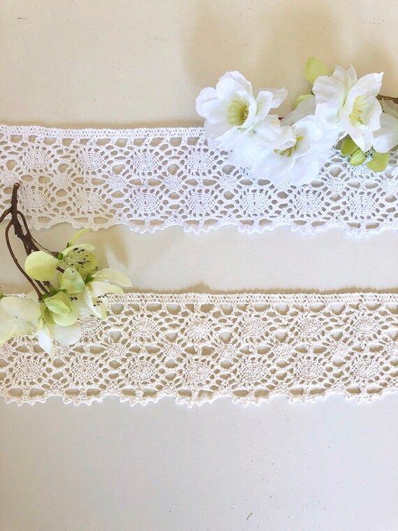 3m Vintage style Cotton crochet lace edge trim IVORY//CREAM Ribbon Crafts