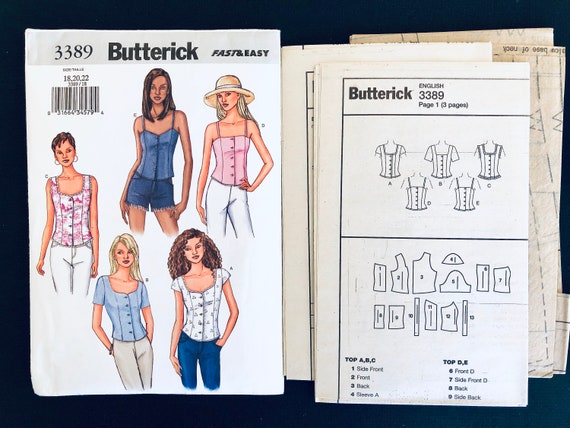 Butterick loose fitting top pattern B6246 Sleeve variation pull over Uncut