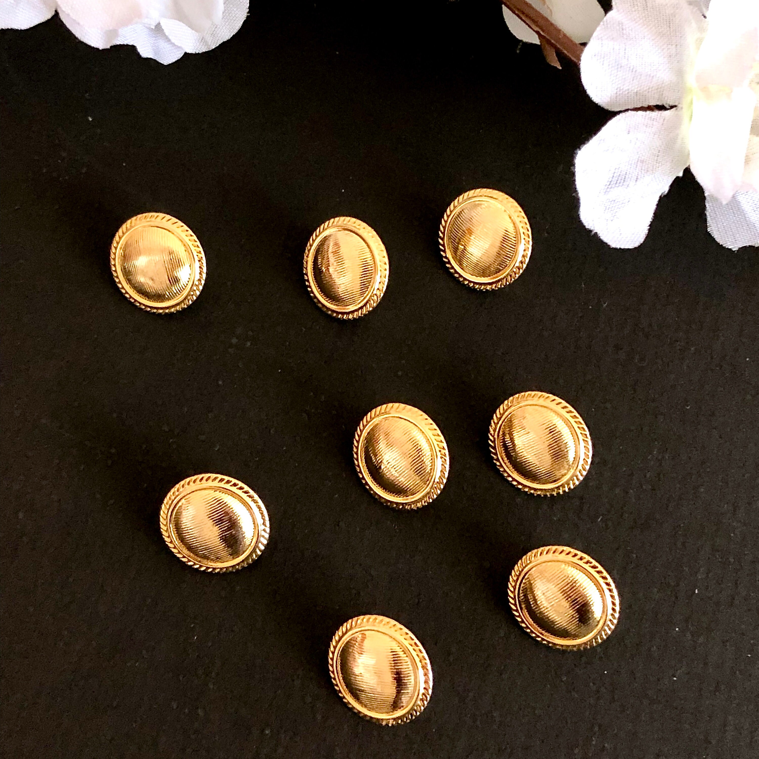 8 Small Gold Metal Buttons Decorative Vintage 1.5cm with Etsy