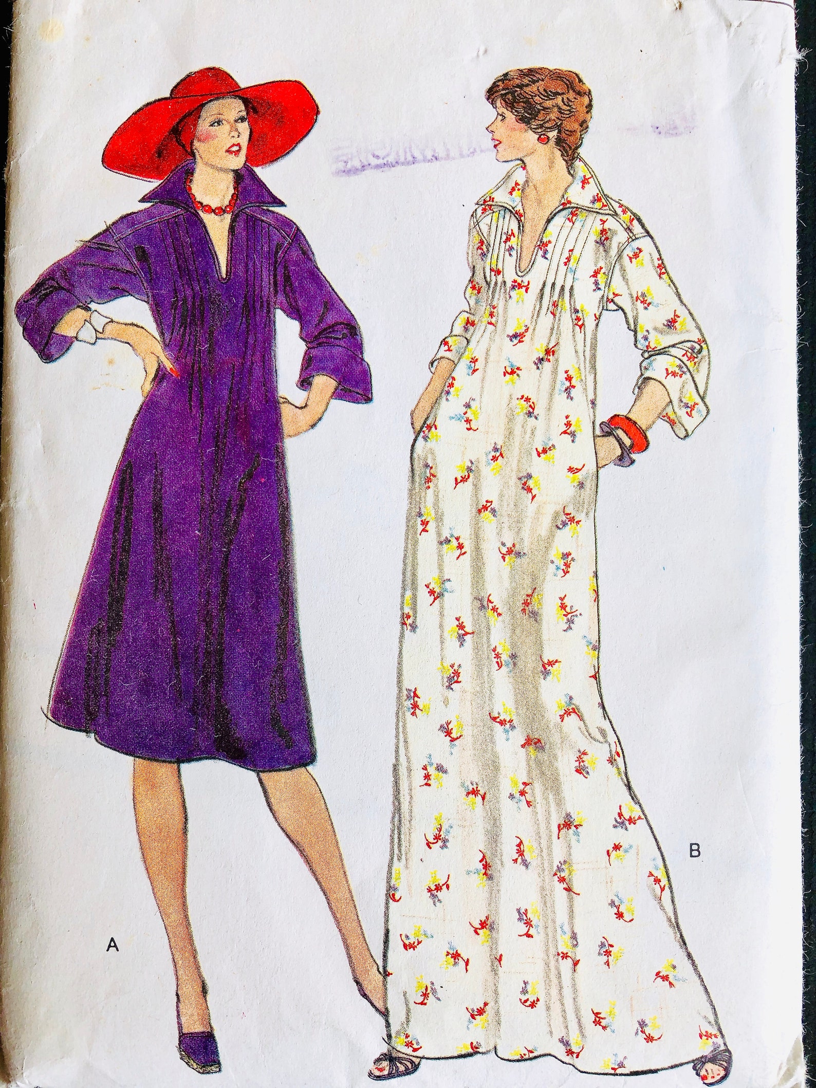 Vintage Vogue 9181 Caftan Sewing Pattern Knee & Long Kaftan Etsy