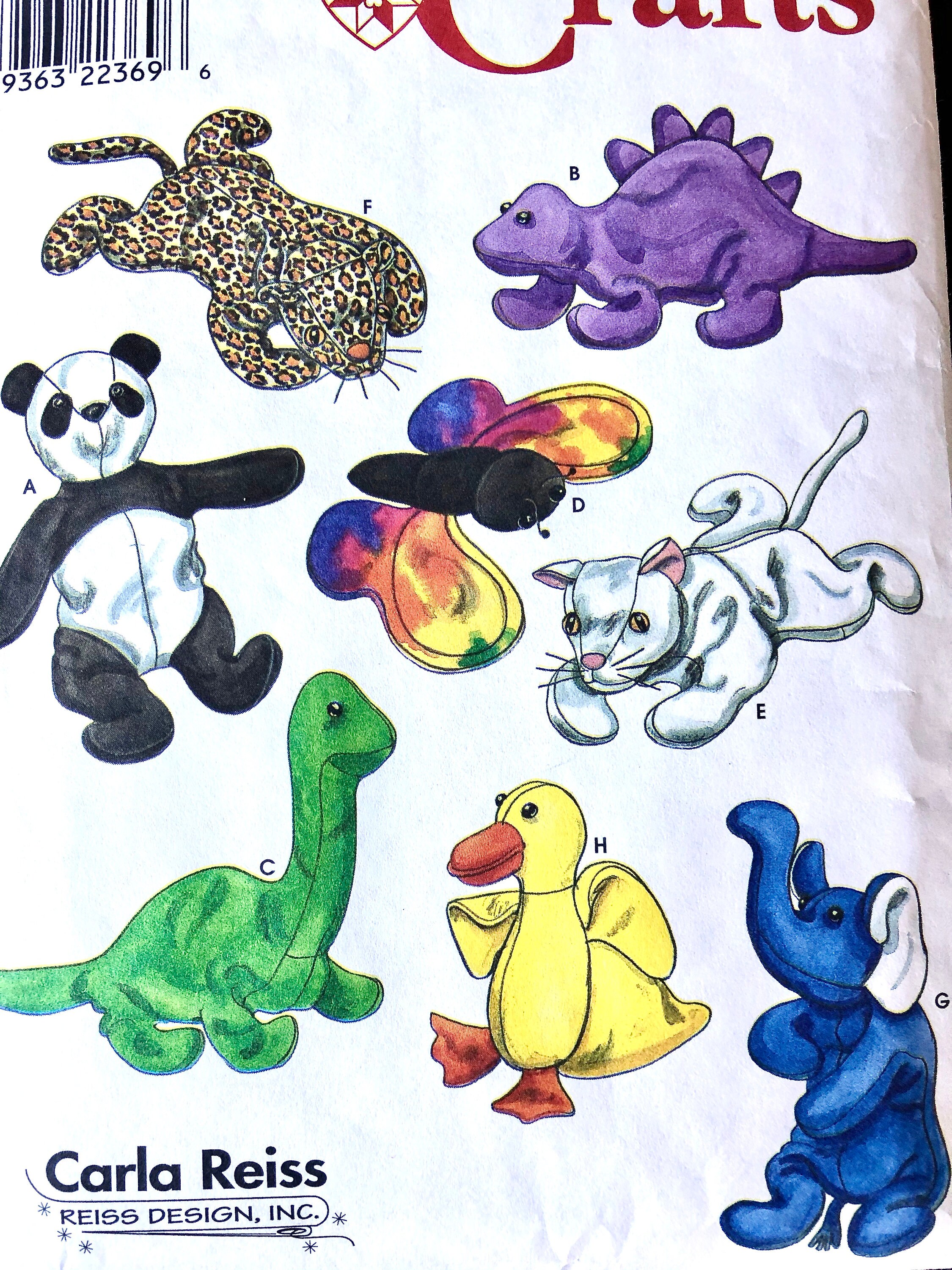Bean Bag Animals Vintage Sewing Pattern Simplicity Crafts Etsy
