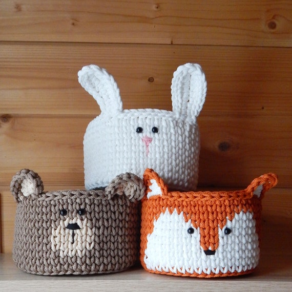 Woodland animals baskets for nursery decor and storage Etsy