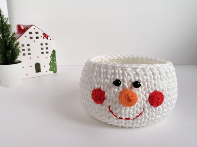 Christmas basket PATTERN DIY snowman crochet basket Etsy