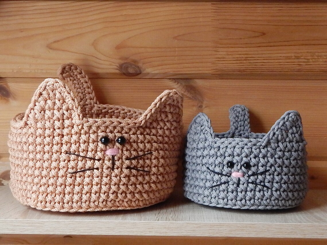 Crochet cat basket cat nursery decor cat lover gift gift Etsy