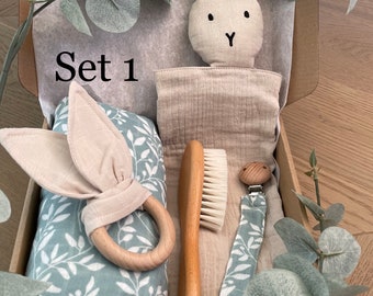 Coffret cadeau bébé personnalisé | 5 pièces | Cadeau de naissance