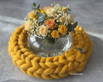 Krans van merinowol / Tafelkrans van merinowol / Decoratieve krans / Moederdagcadeau / Tafeldecoratie / Krans van merinowol / Moederdagcadeau