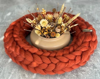 Wollkranz Merinowolle/Tischkranz Merinowolle/Dekokranz/Muttertaggeschenk/Tischdeko/Tabledecoration/Woolwreath Merinowool/ Mothersday gift