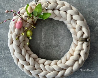 Couronne de Pâques/couronne décorative/couronne de table/couronne de printemps/Pâques/Décoration de Pâques/Décoration de table/Pâques/Décoration de Pâques/Décoration de table/coton/vegan