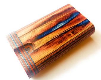 Handmade Rainbow Color 3"x 2" Wooden Dugout With One Hitter bat + Free Shipping .