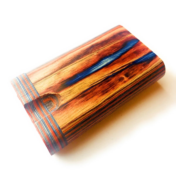 Handmade Rainbow Color 3"x 2" Wooden Dugout With One Hitter bat + Free Shipping .