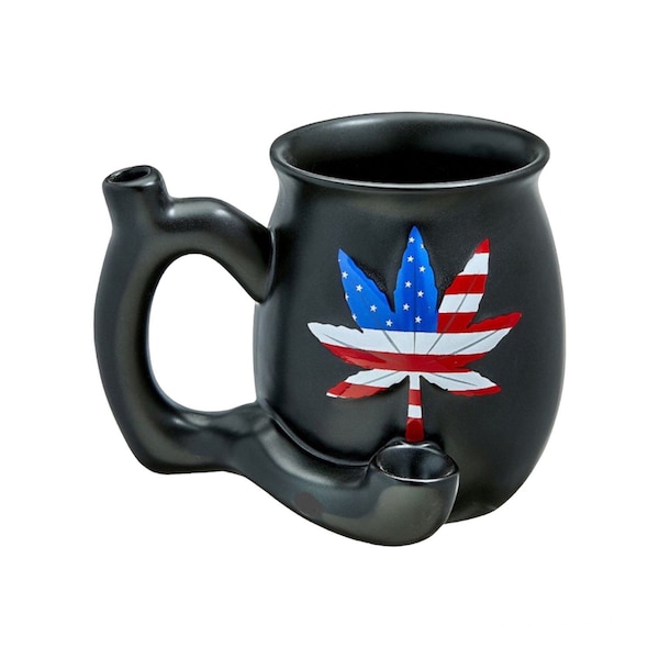 Embossed  Patriotic Leaf Roast & Toast Ceramic Mug Pipes