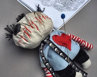 Zombie Voodoo Doll with Pins – Halloween Goth Decor
