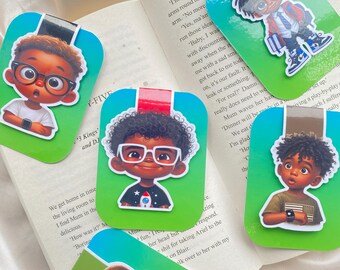 Black Children Magnetic Bookmarks | Diverse Reading Aids
