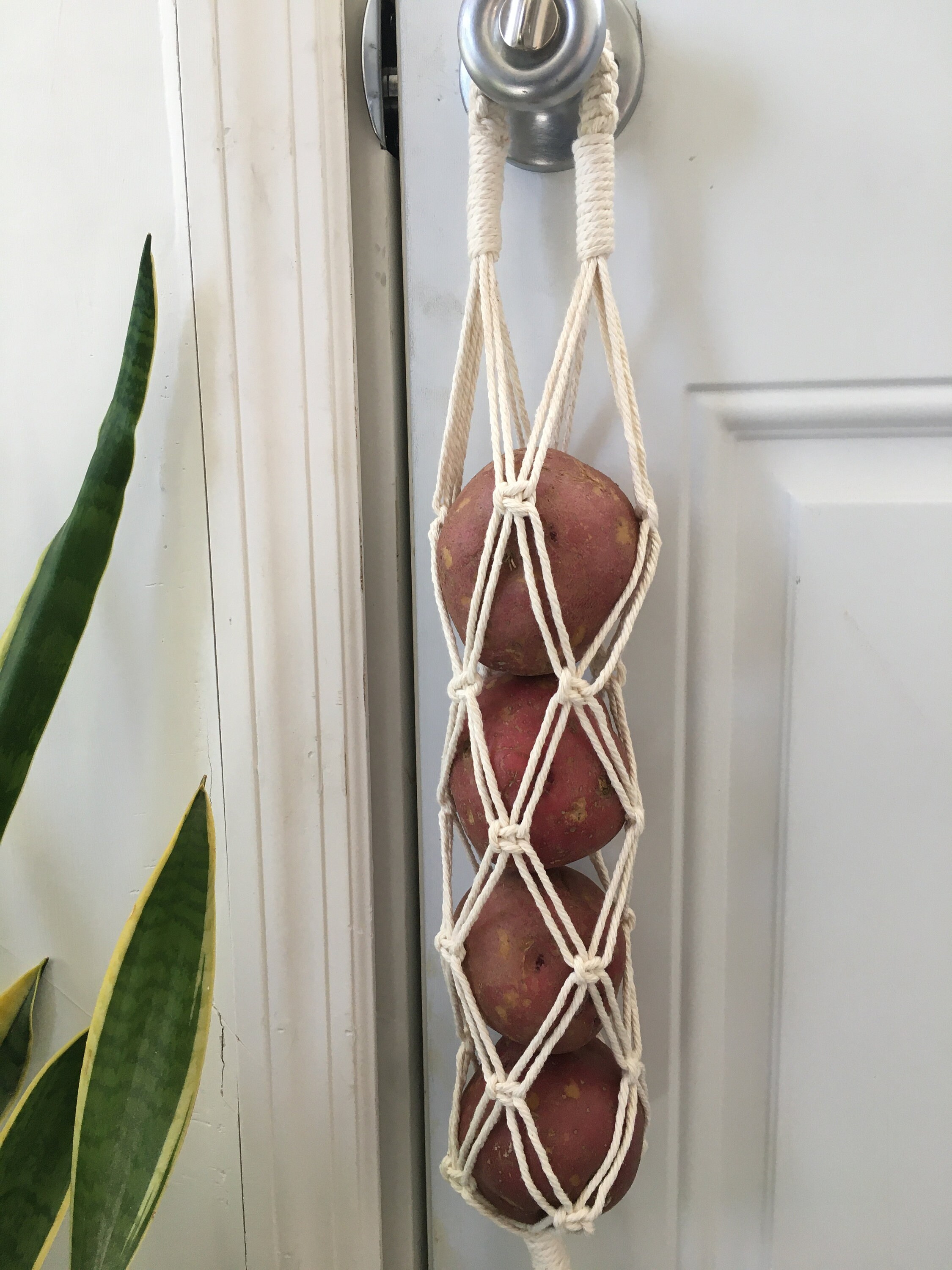 Conjunto de 2 Macrame producen redes colgantes / producen | Etsy