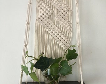 Macrame Wall Shelf Pattern / DIY digital download / Tutorial Instant Download / In Japanese and English / PDF format / Macrame Plant Shelf