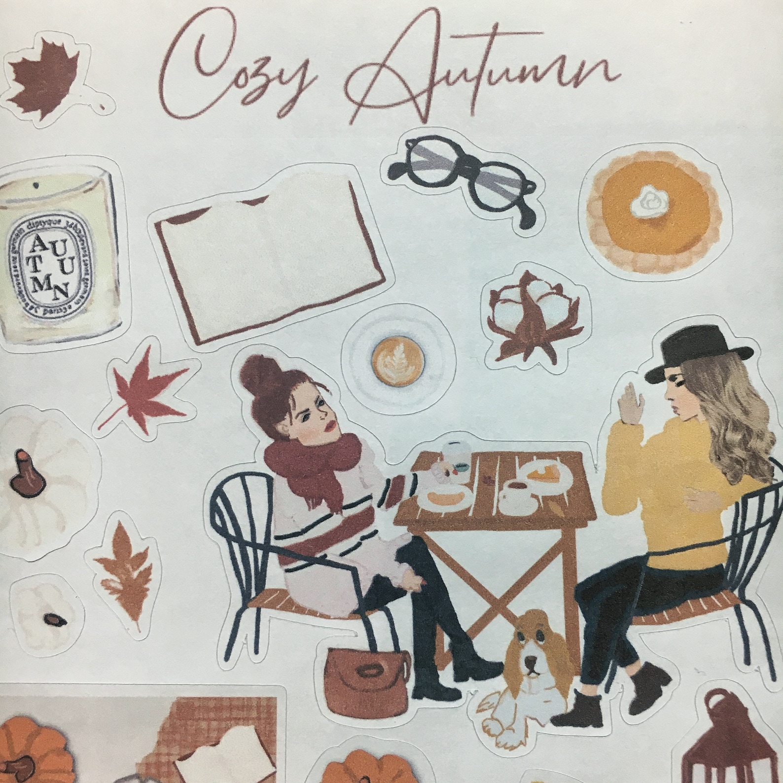 DOWNLOADABLE Cozy Autumn Sticker Sheet Fall Fashion | Etsy