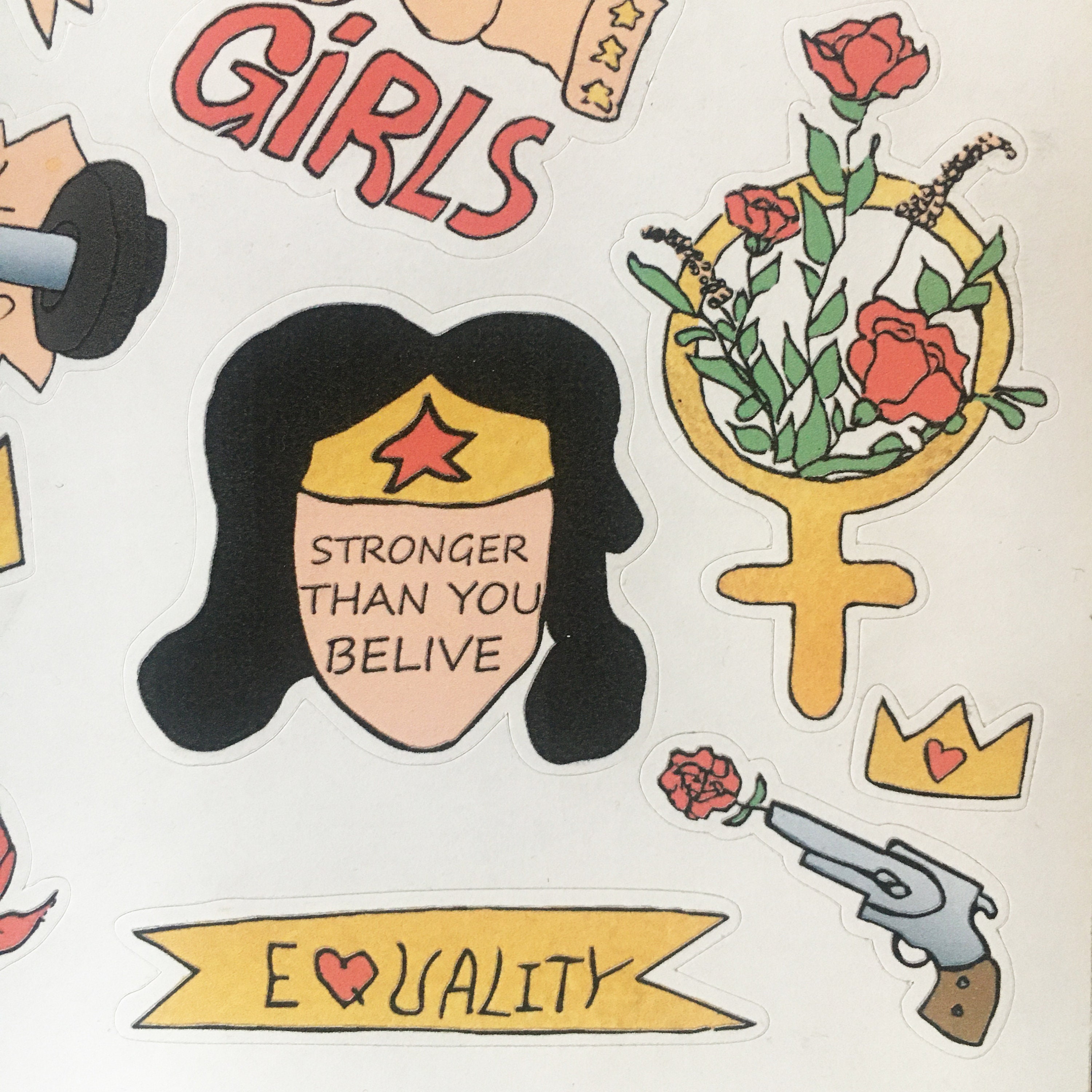 DOWNLOADABLE Girlpower Sticker Sheet Feminism Printable - Etsy UK